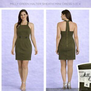 Milly Green Halter Sheath Mini Dress – Size 4